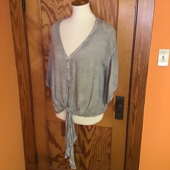 Slouchy boho beachy v neck top - Picture 5 of 8